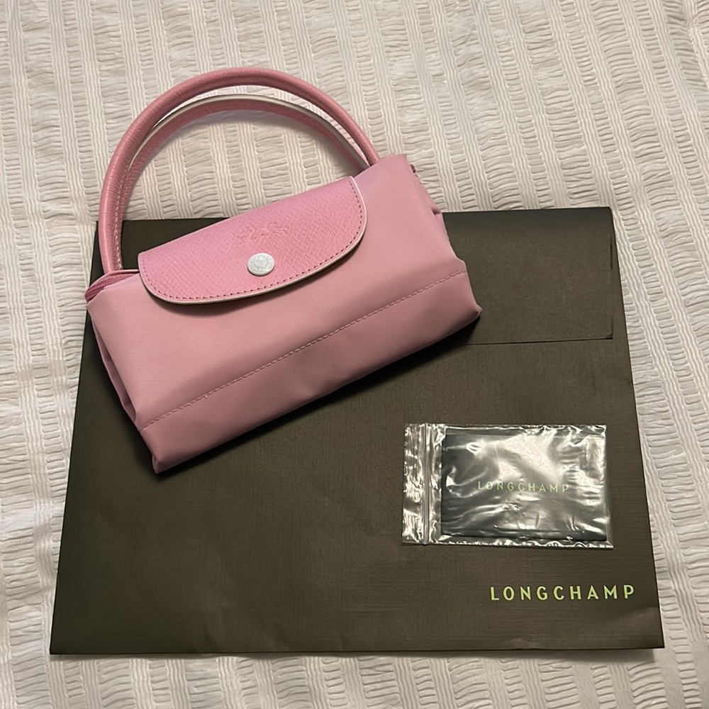 Long Champ Pink Le Pliage tote